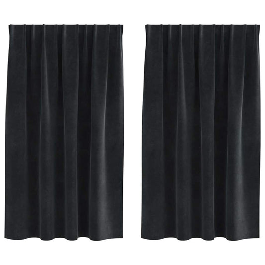 vidaXL Κουρτίνες 2 τμχ. Μαύρο 140 x 140 cm Βελούδο