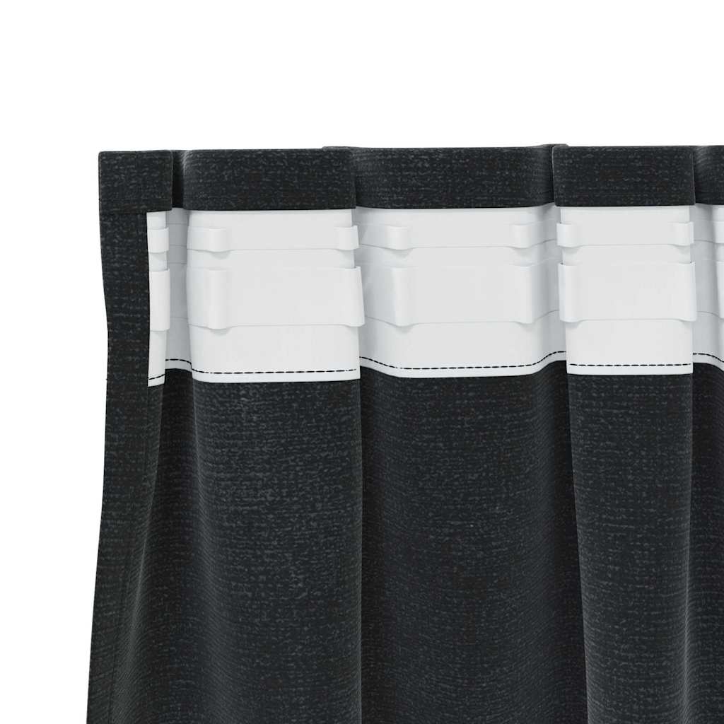 vidaXL Κουρτίνες συσκότισης 2 τμχ. Μαύρο 140 x 225 cm Βελούδο