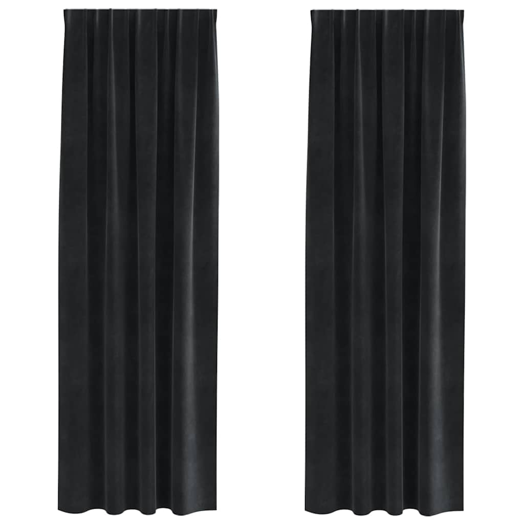 vidaXL Κουρτίνες συσκότισης 2 τμχ. Μαύρο 140 x 225 cm Βελούδο