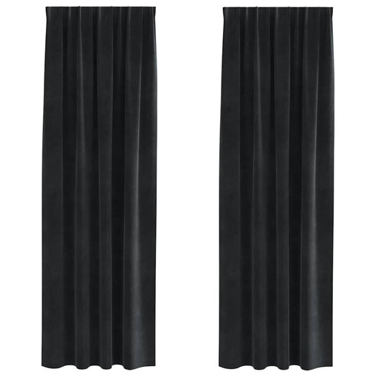 vidaXL Κουρτίνες συσκότισης 2 τμχ. Μαύρο 140 x 225 cm Βελούδο