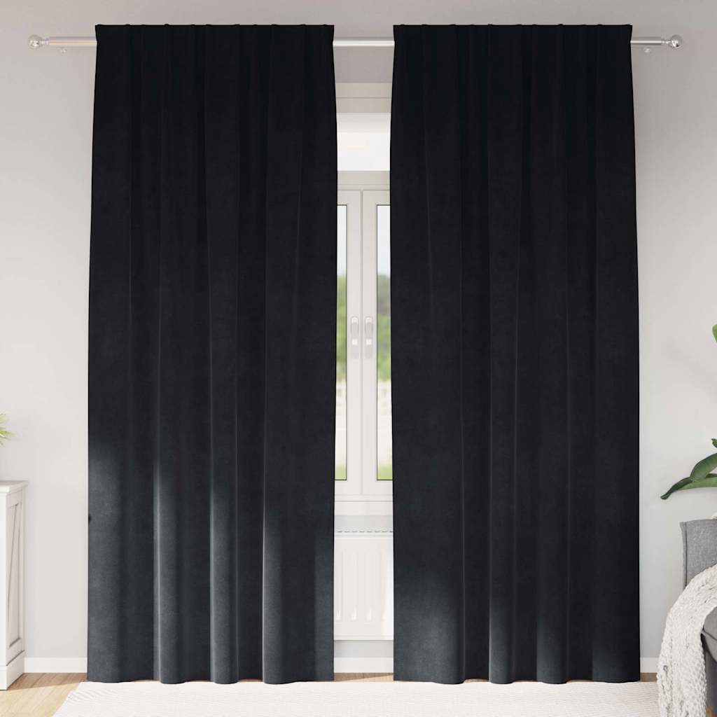 vidaXL Κουρτίνες συσκότισης 2 τμχ. Μαύρο 140 x 245 cm Βελούδο