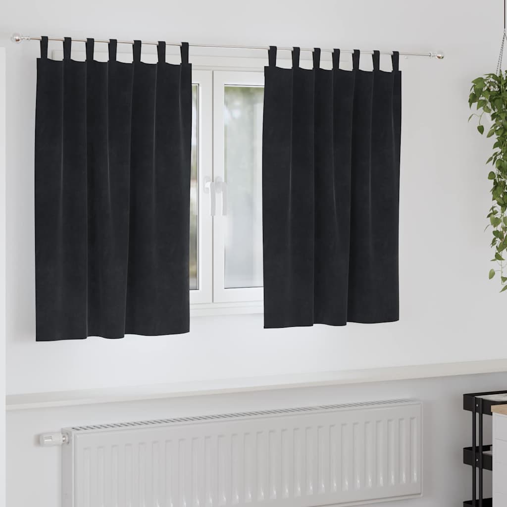 vidaXL Κουρτίνες συσκότισης 2 τμχ. Μαύρο 140 x 140 cm Βελούδο