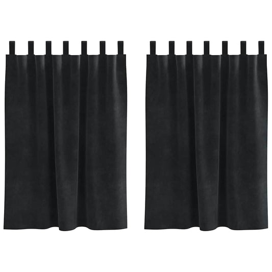 vidaXL Κουρτίνες συσκότισης 2 τμχ. Μαύρο 140 x 140 cm Βελούδο