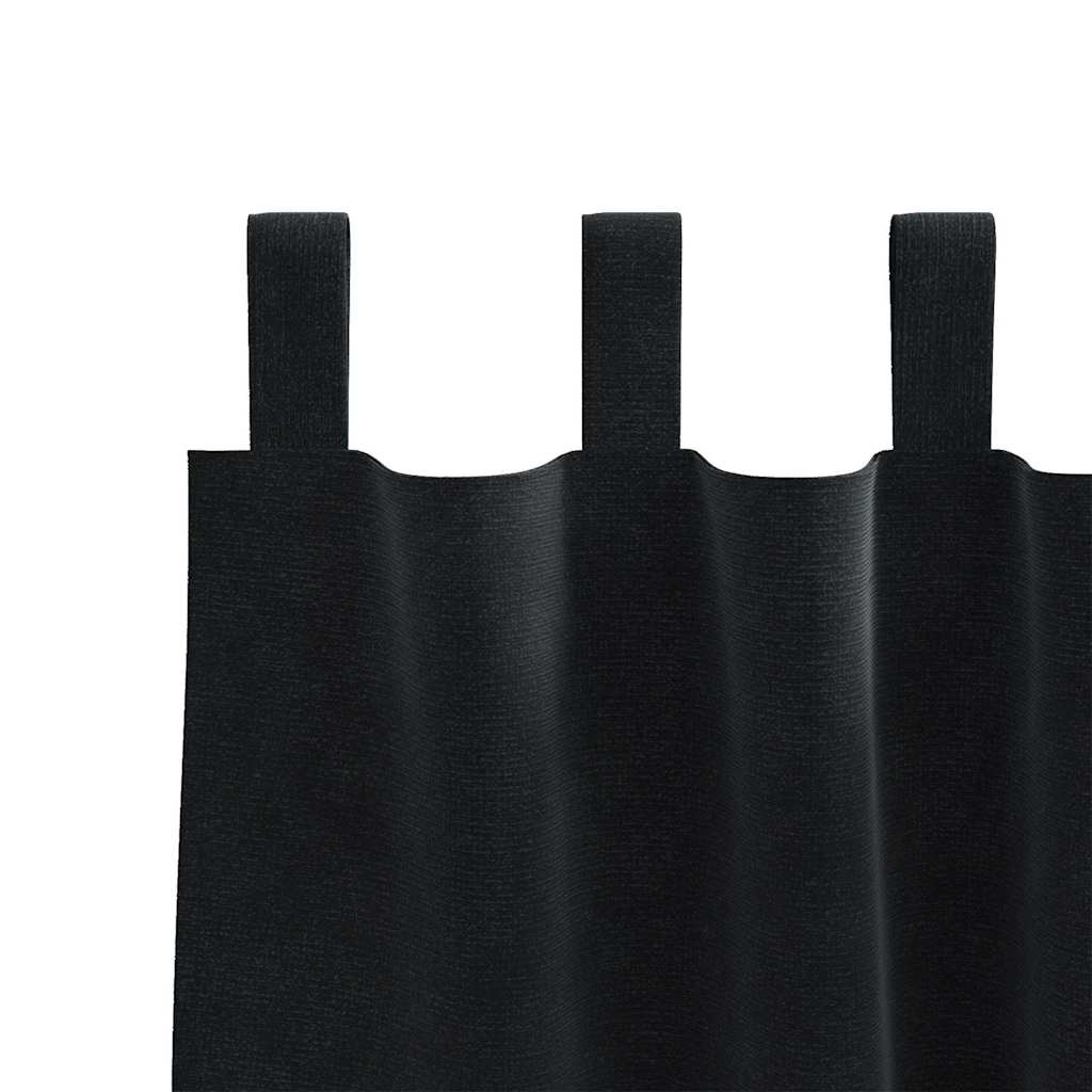 vidaXL Κουρτίνες συσκότισης 2 τμχ. Μαύρο 140 x 175 cm Βελούδο