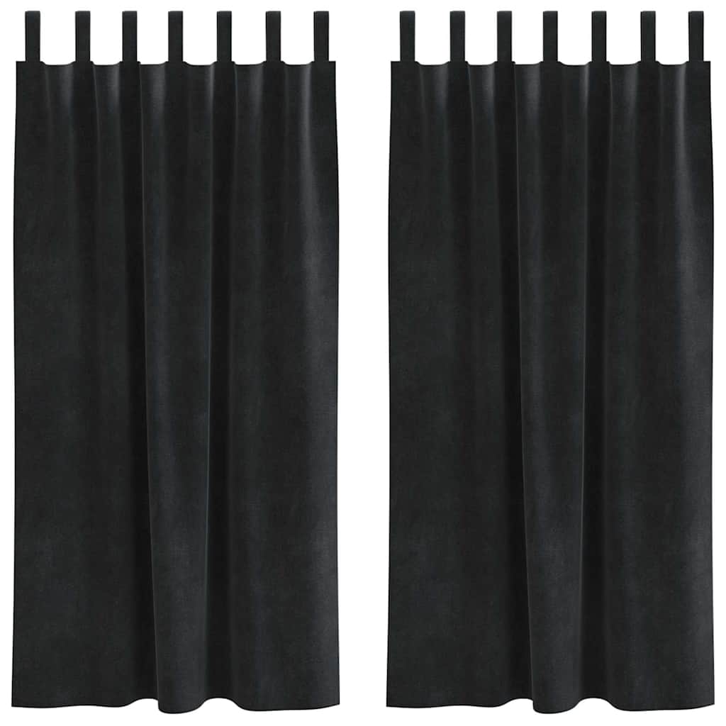 vidaXL Κουρτίνες συσκότισης 2 τμχ. Μαύρο 140 x 175 cm Βελούδο