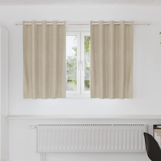 vidaXL Κουρτίνες 2 τμχ. Κρεμ 140 x 140 cm Βελούδο