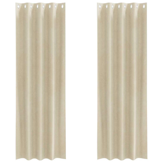 vidaXL Κουρτίνες συσκότισης 2 τμχ. Κρεμ 140 x 225 cm Βελούδο