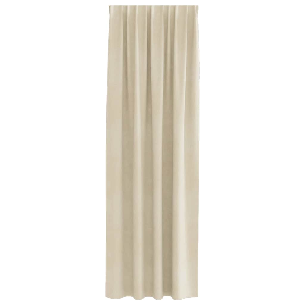 vidaXL Κουρτίνες συσκότισης 2 τμχ. Κρεμ 140 x 225 cm Βελούδο