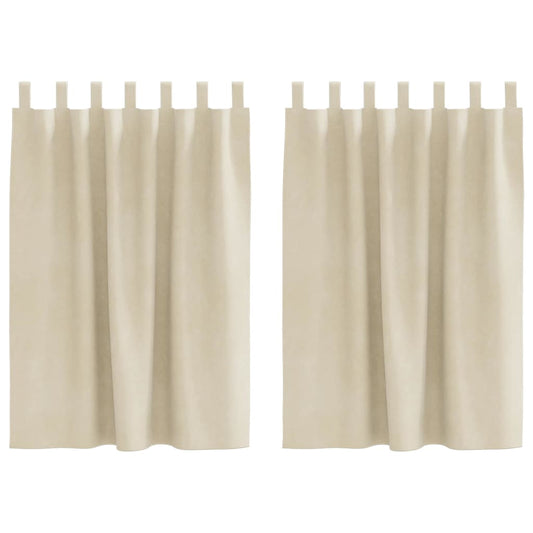 vidaXL Κουρτίνες συσκότισης 2 τμχ. Κρεμ 140 x 140 cm Βελούδο