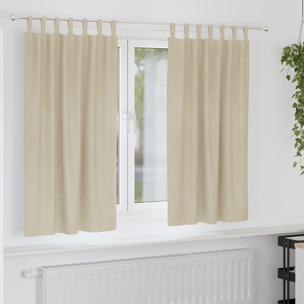 vidaXL Κουρτίνες 2 τμχ. Κρεμ 140 x 175 cm Βελούδο