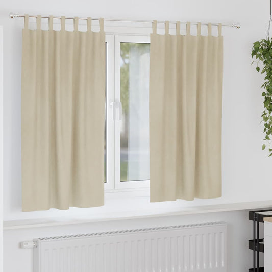 vidaXL Κουρτίνες 2 τμχ. Κρεμ 140 x 175 cm Βελούδο