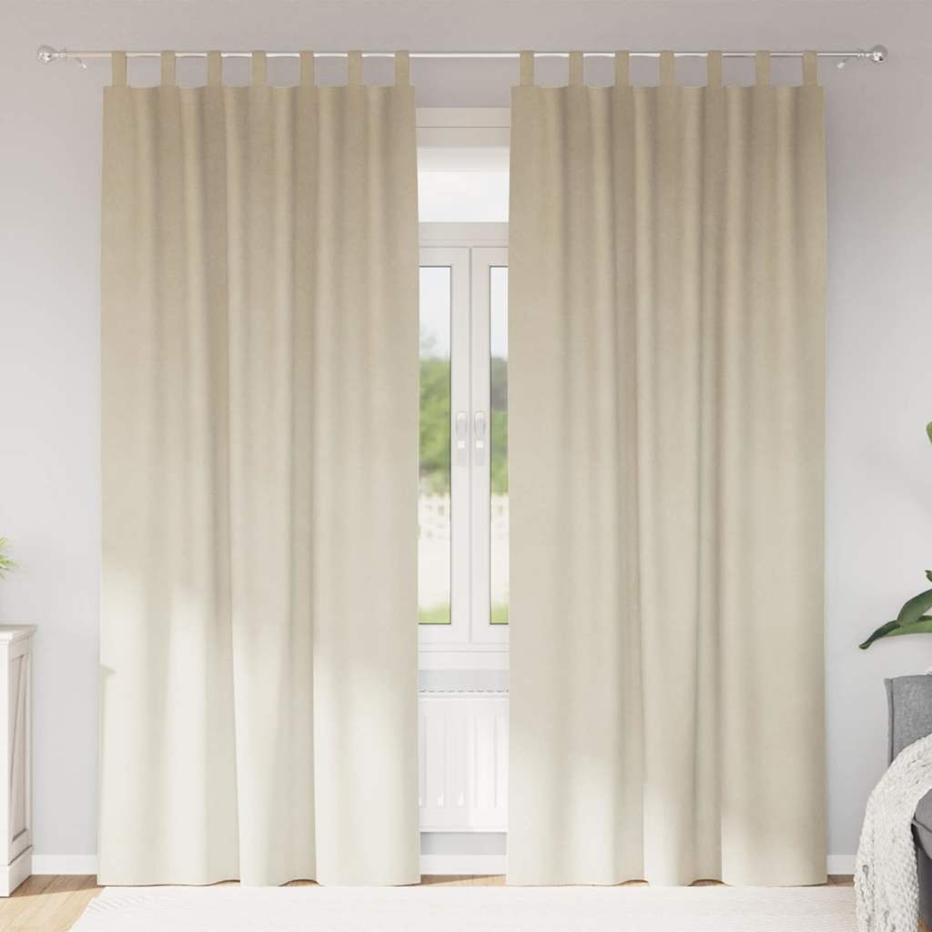 vidaXL Κουρτίνες συσκότισης 2 τμχ. Κρεμ 140 x 225 cm Βελούδο