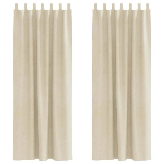 vidaXL Κουρτίνες συσκότισης 2 τμχ. Κρεμ 140 x 225 cm Βελούδο