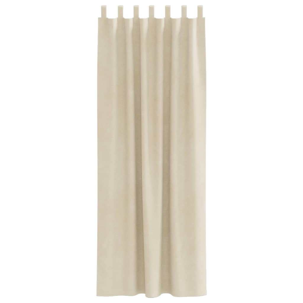 vidaXL Κουρτίνες συσκότισης 2 τμχ. Κρεμ 140 x 225 cm Βελούδο