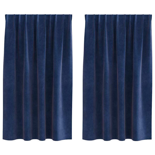 vidaXL Κουρτίνες 2 τμχ. Σκούρο Μπλε 140 x 140 cm Βελούδο
