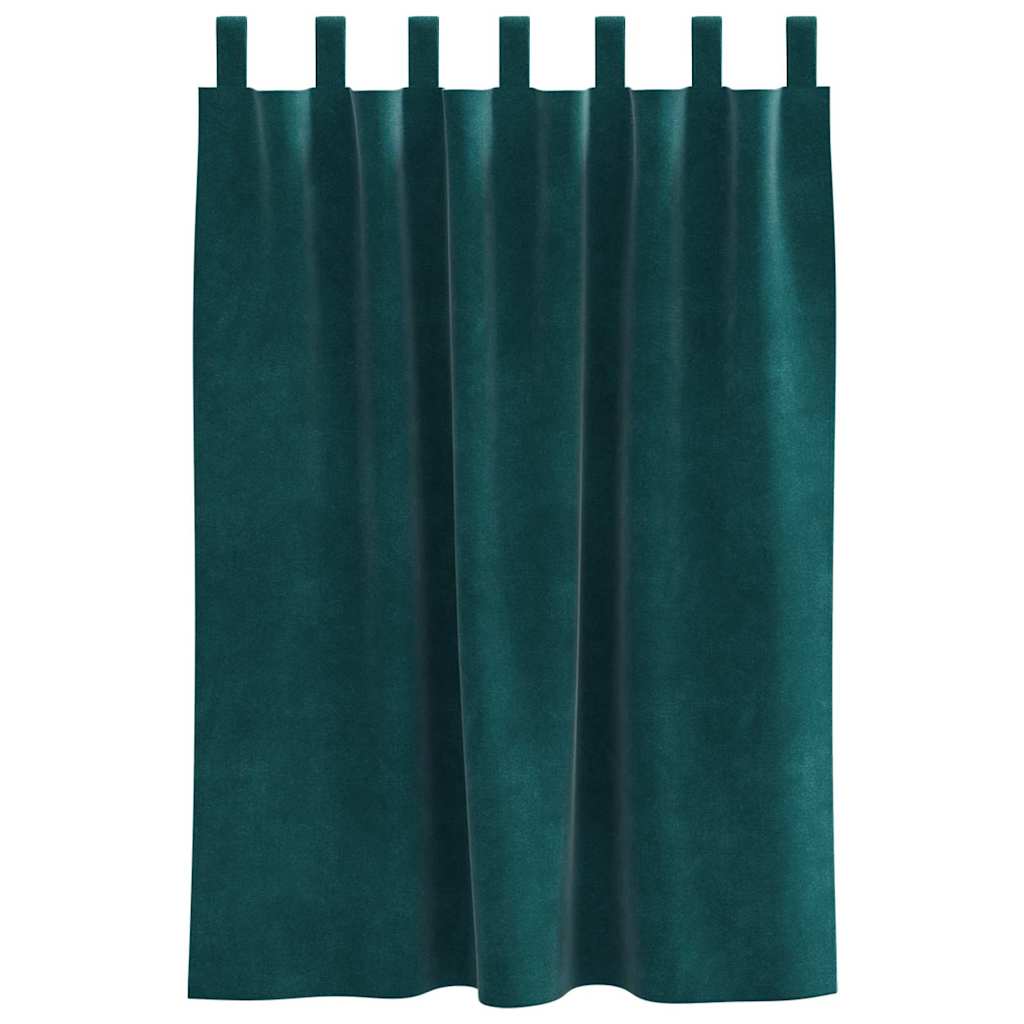 vidaXL Κουρτίνες συσκότισης 2 τμχ. Σκούρο Πράσινο 140 x 140 cm Βελούδο