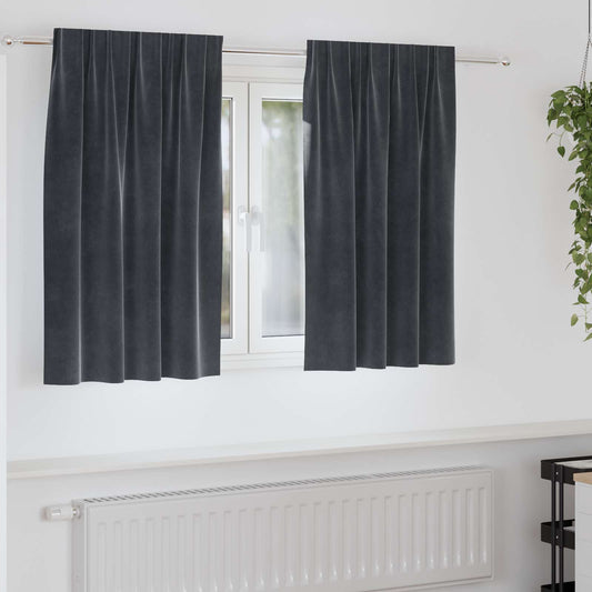 vidaXL Κουρτίνες 2 τμχ. Σκούρο Γκρι 140 x 140 cm Βελούδο