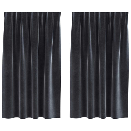 vidaXL Κουρτίνες 2 τμχ. Σκούρο Γκρι 140 x 140 cm Βελούδο