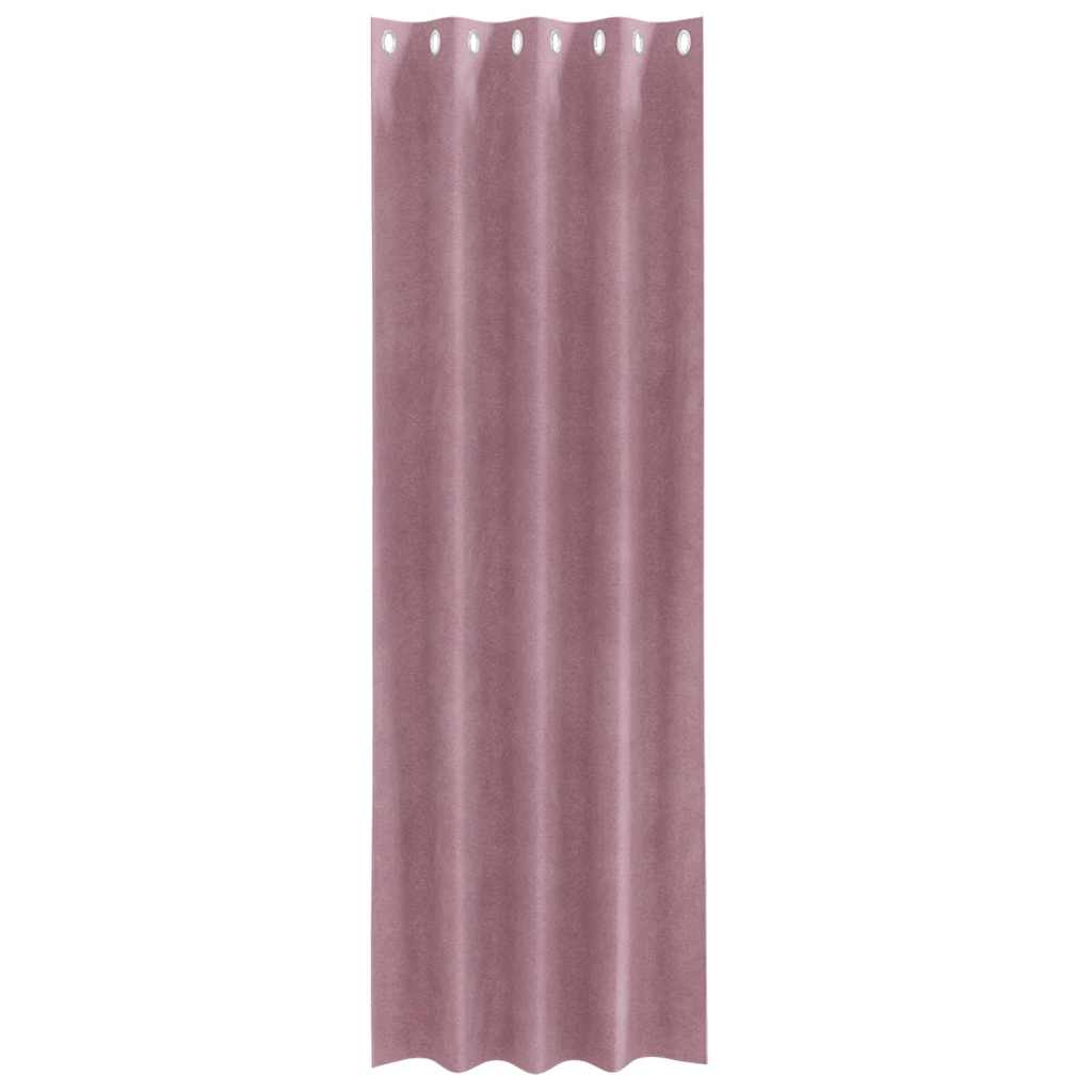 vidaXL Κουρτίνες συσκότισης 2 τμχ. Σκούρο ροζ 140 x 225 cm Βελούδο
