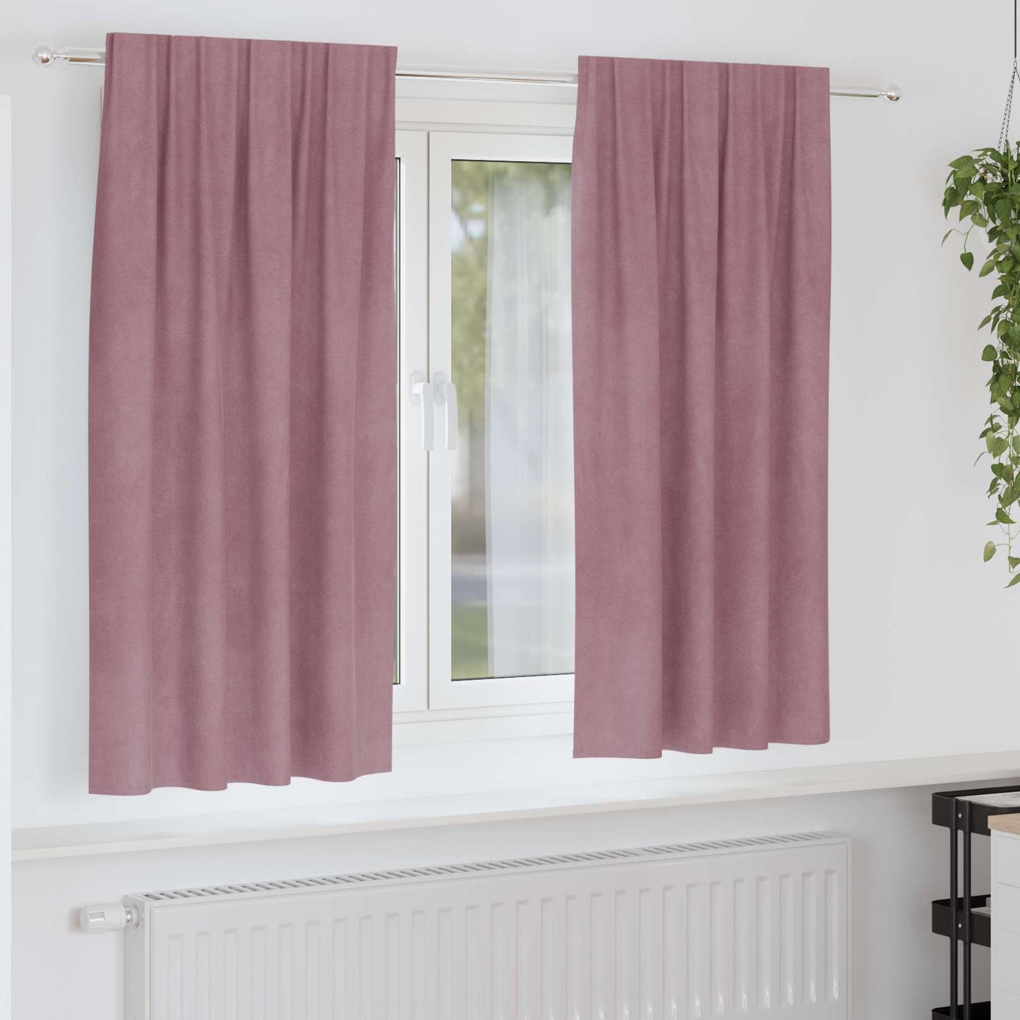 vidaXL Κουρτίνες συσκότισης 2 τμχ. Σκούρο ροζ 140 x 175 cm Βελούδο