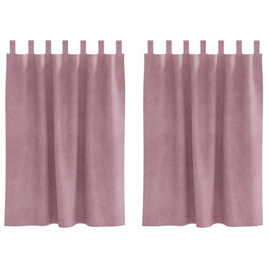 vidaXL Κουρτίνες με κουρτίνες 2 pcs Σκούρο Ροζ 140 x 140 cm Βελούδο