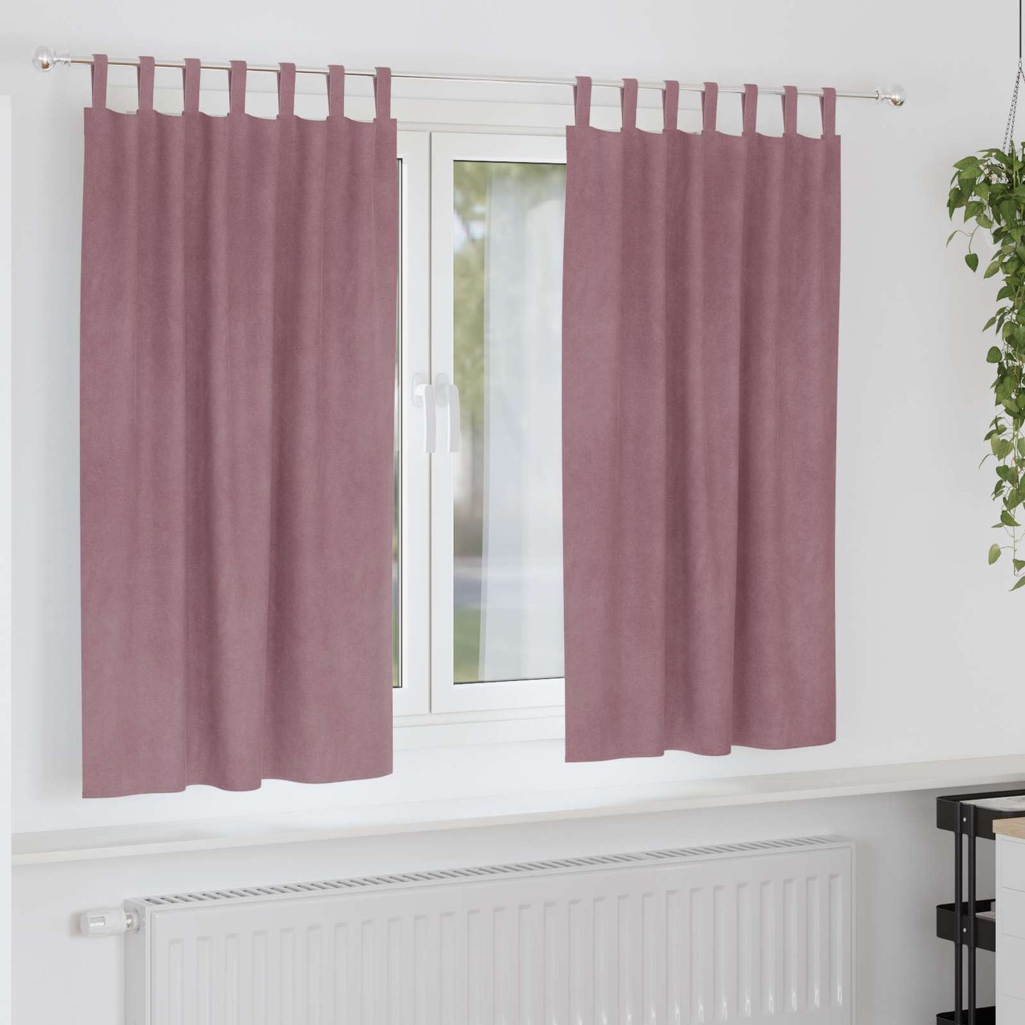 vidaXL Κουρτίνες συσκότισης 2 τμχ. Σκούρο ροζ 140 x 175 cm Βελούδο