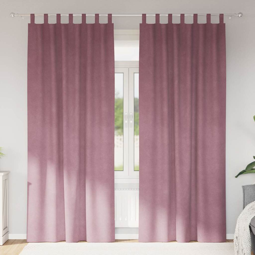 vidaXL Κουρτίνες συσκότισης 2 τμχ. Σκούρο ροζ 140 x 260 cm Βελούδο
