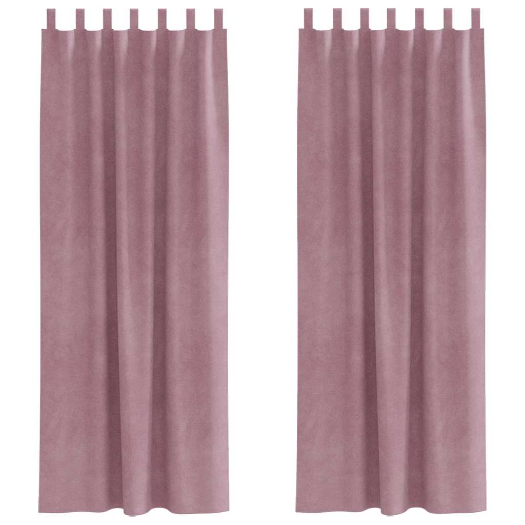 vidaXL Κουρτίνες συσκότισης 2 τμχ. Σκούρο ροζ 140 x 260 cm Βελούδο
