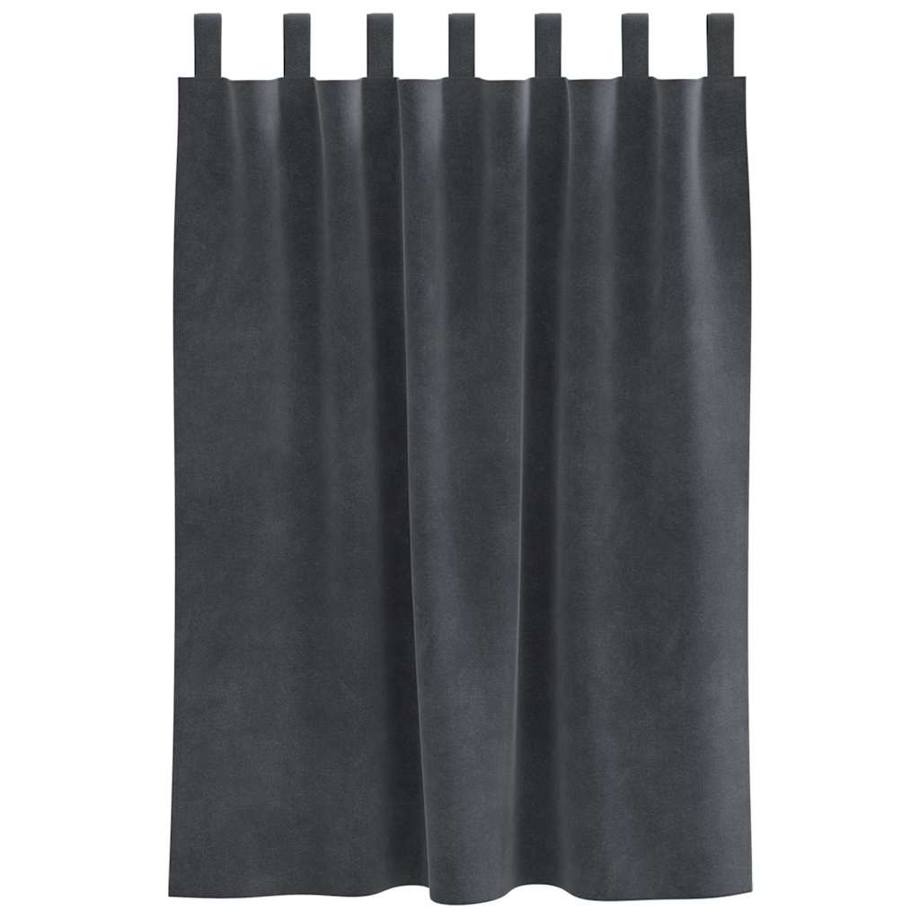 Curtains Blackout vidaXL με Κρεμαστές Λαβές 2 τμχ Ανοιχτό γκρι Βαμβάκι