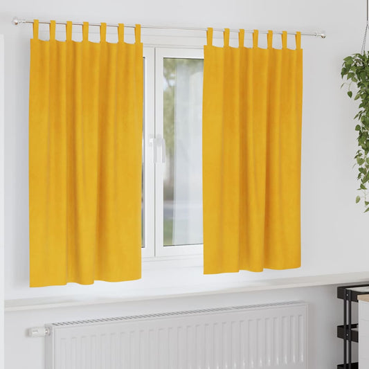 vidaXL Κουρτίνες 2 pcs Χαμομηλί κίτρινο 140 x 175 cm Βελούδο