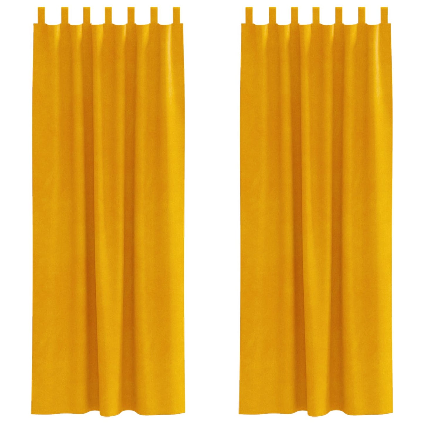 vidaXL Κουρτίνες συσκότισης 2 τμχ. Μουσταρδί 140 x 225 cm Βελούδο