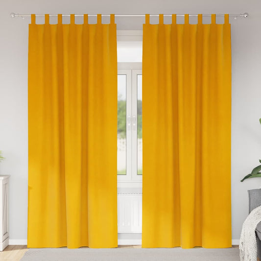 vidaXL Κουρτίνες 2 pcs κίτρινο μουσταρδί 140 x 245 cm Βελούδο