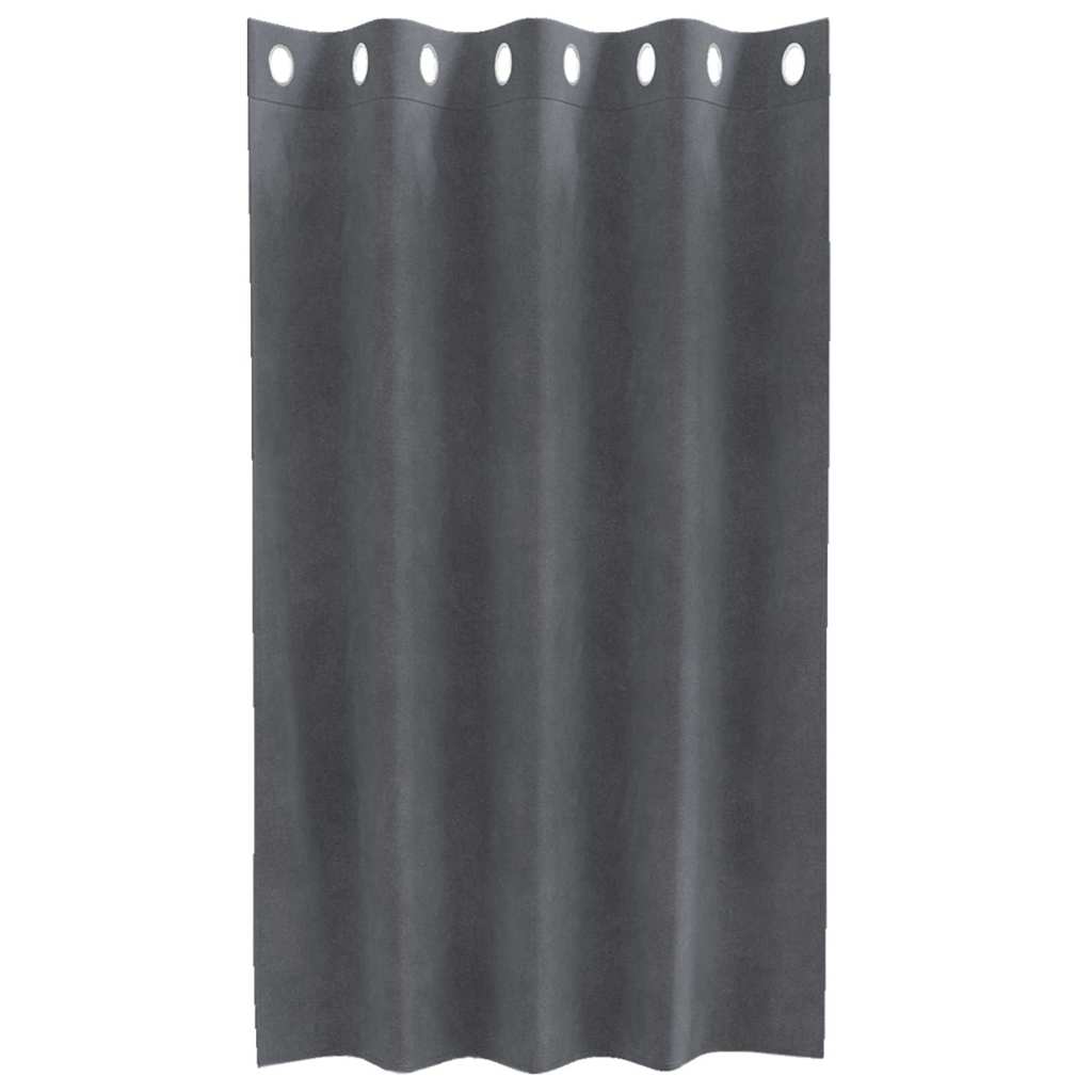 vidaXL Κουρτίνες συσκότισης 2 pcs Ανοιχτό γκρι 140 x 140 cm Βελούδο