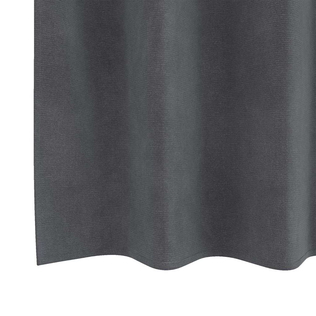 Curtains Blackout vidaXL με Μάτια 2 τμχ Σούπερ Ανοιχτό Γκρι Βελούδο