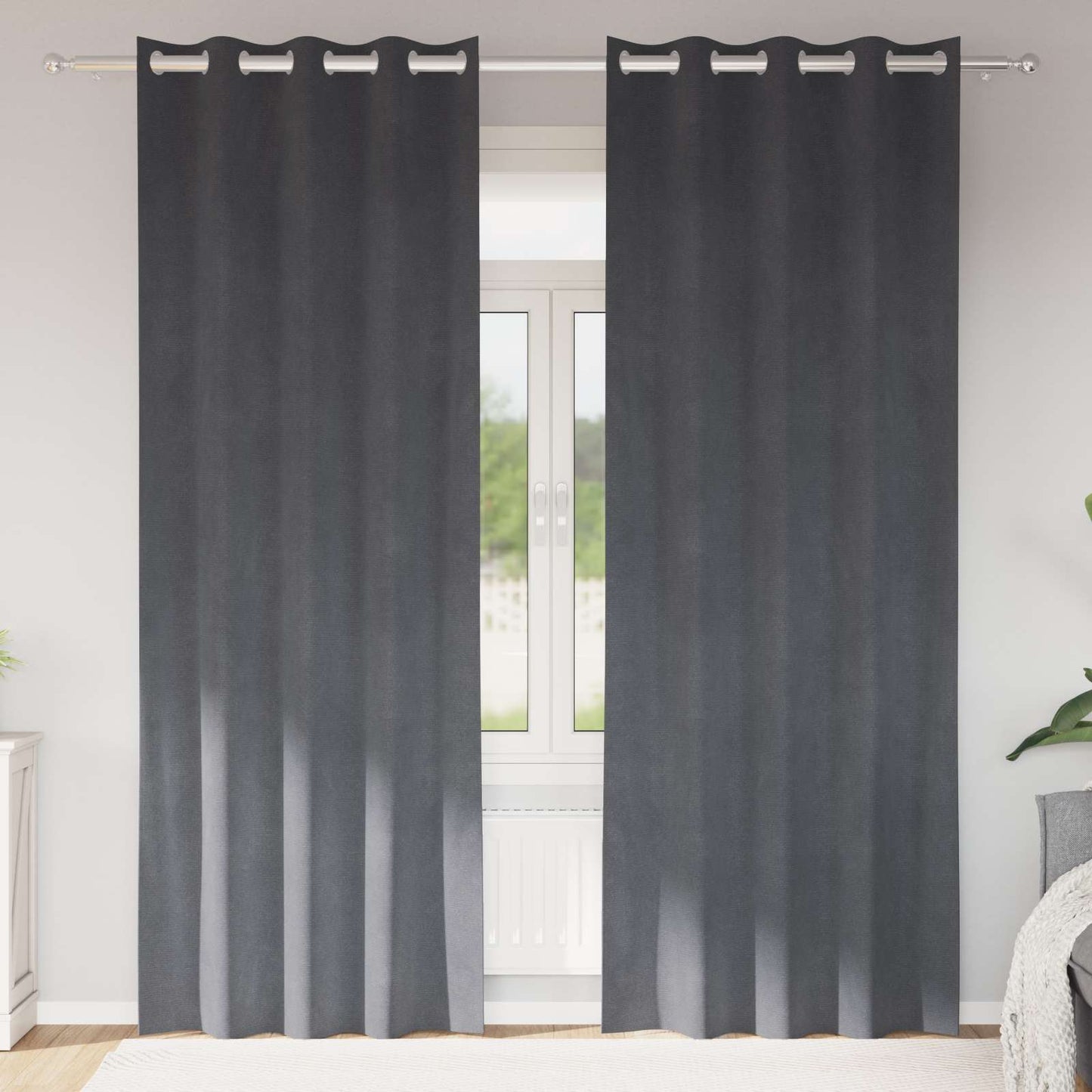 vidaXL Κουρτίνες με κουρτίνες 2 pcs Ανοιχτό γκρι 140 x 260 cm Βελούδο