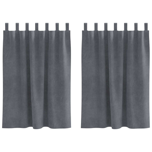 vidaXL Κουρτίνες 2 τμχ. Ανοιχτό γκρι 140 x 140 cm Βελούδο