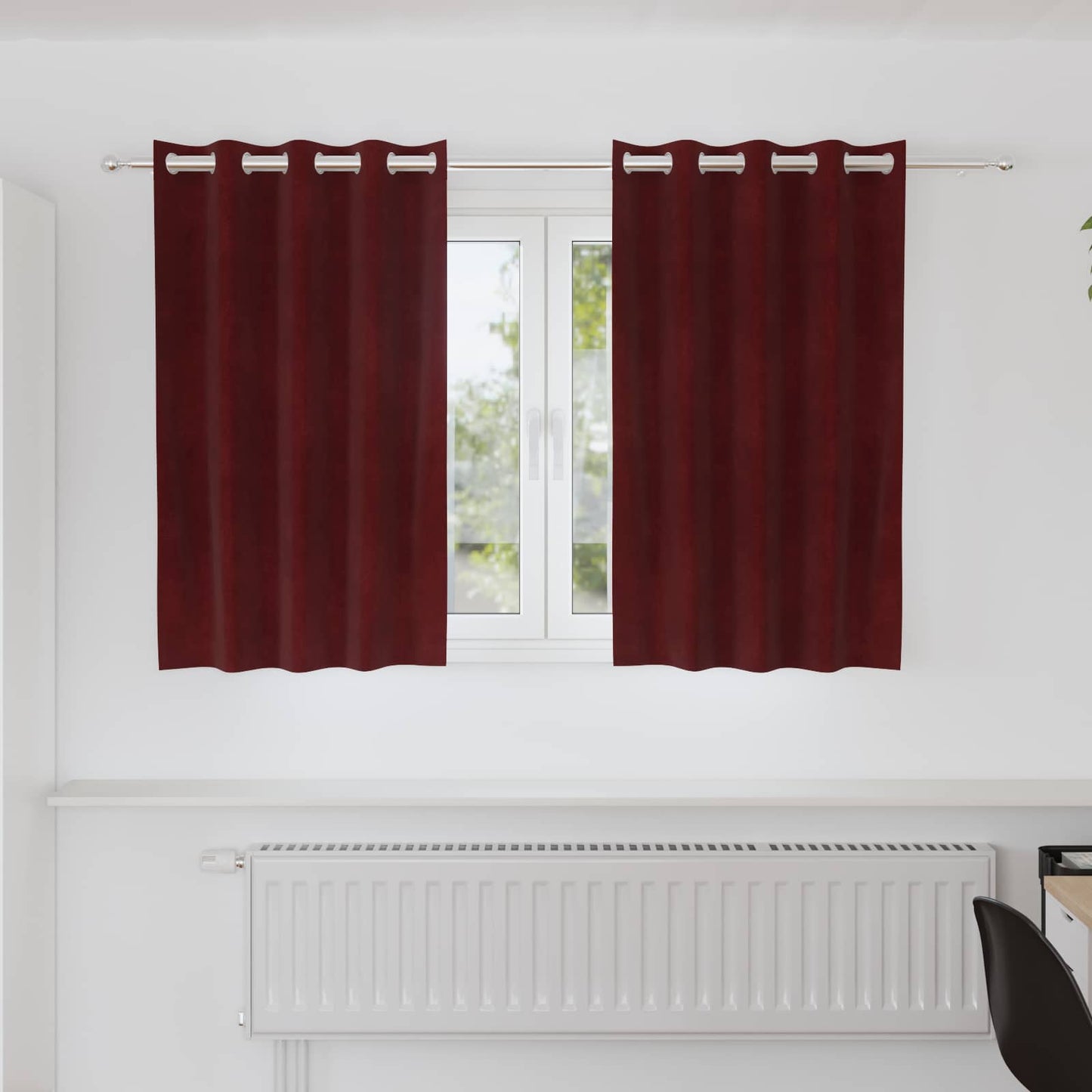 vidaXL Κουρτίνες συσκότισης 2 τμχ. Κόκκινο 140 x 140 cm Βελούδο