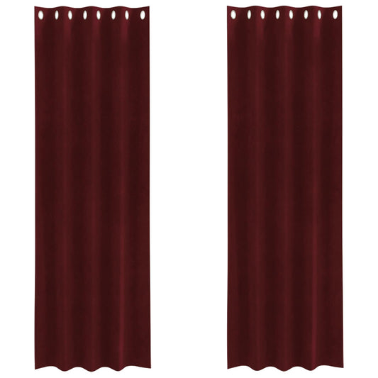 vidaXL Κουρτίνες συσκότισης 2 τμχ. Κόκκινο 140 x 225 cm Βελούδο