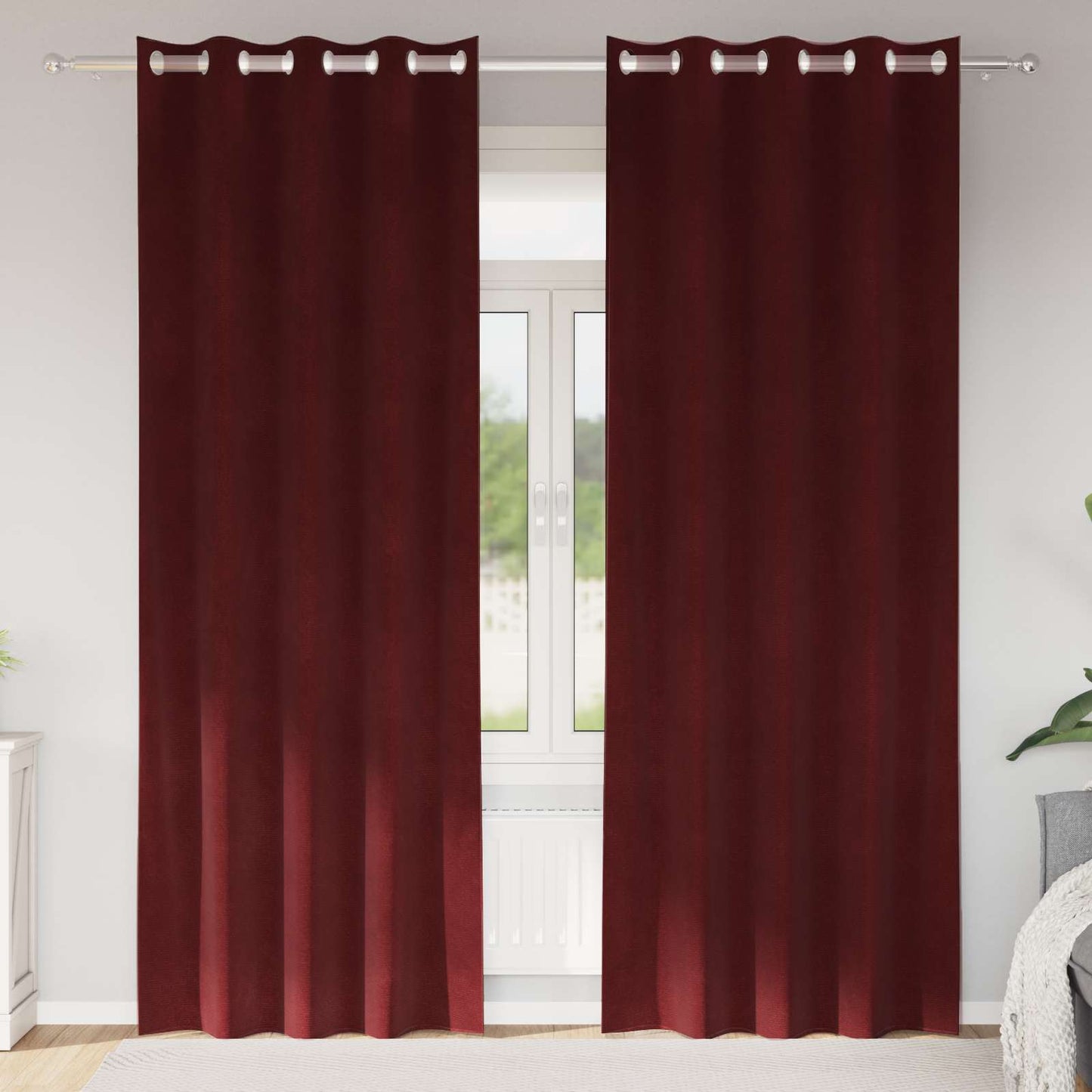 vidaXL Κουρτίνες συσκότισης 2 τμχ. Κόκκινο 140 x 245 cm Βελούδο