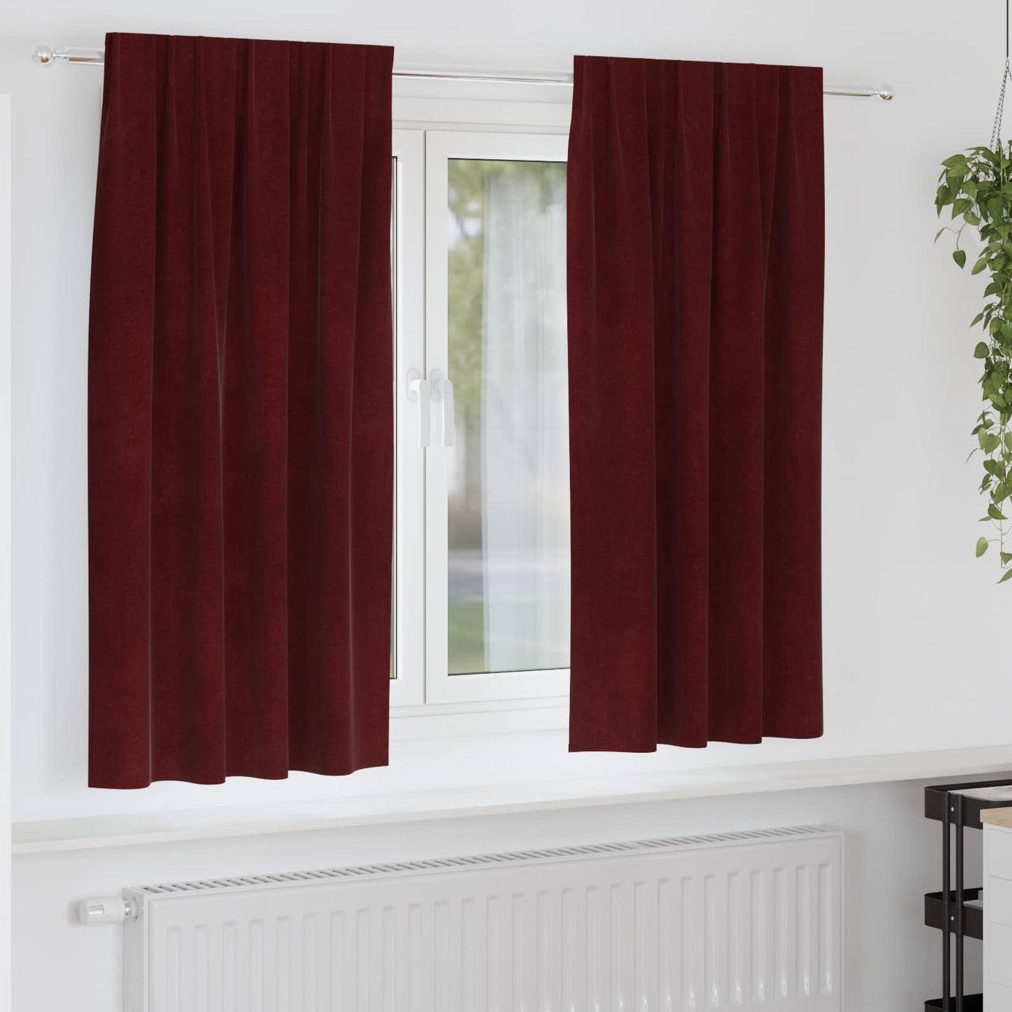 vidaXL Κουρτίνες συσκότισης 2 τμχ. Κόκκινο 140 x 175 cm Βελούδο