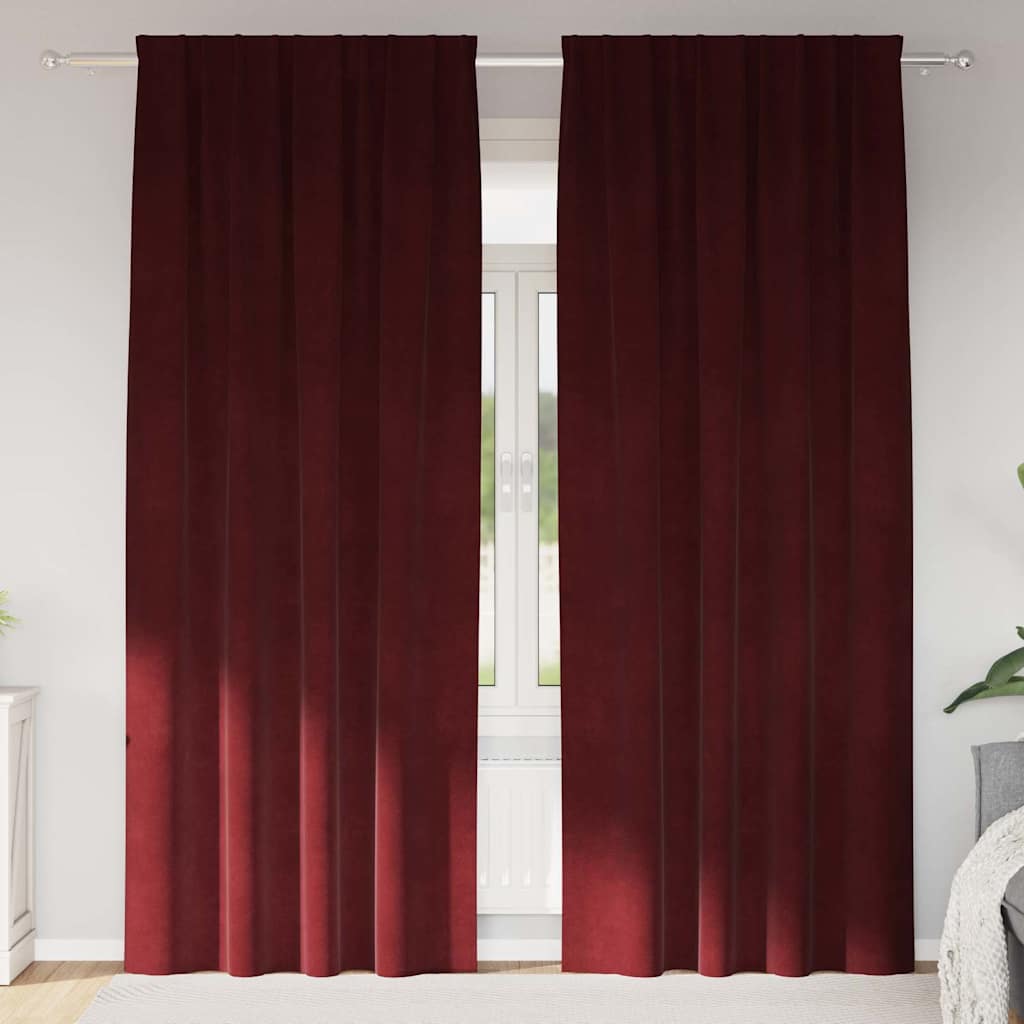 vidaXL Κουρτίνες συσκότισης 2 τμχ. Κόκκινο 140 x 225 cm Βελούδο