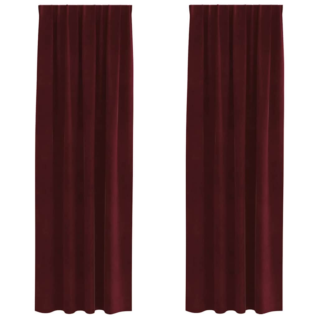 vidaXL Κουρτίνες συσκότισης 2 τμχ. Κόκκινο 140 x 225 cm Βελούδο