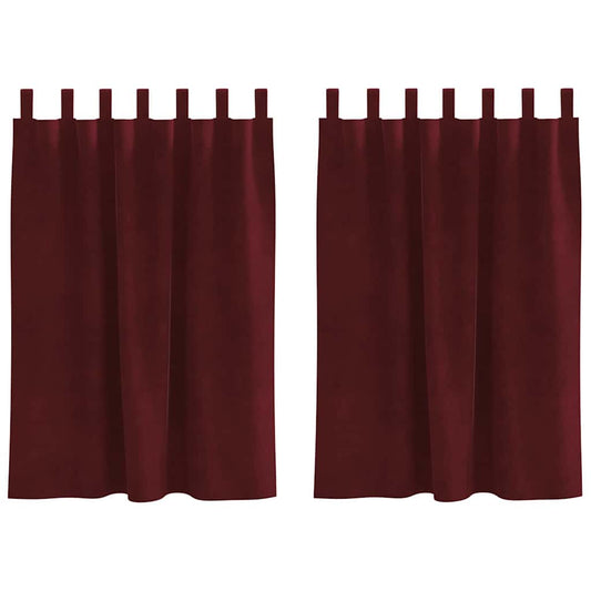 vidaXL Κουρτίνες με κουρτίνες 2 pcs Μπορντό 140 x 140 cm Βελούδο