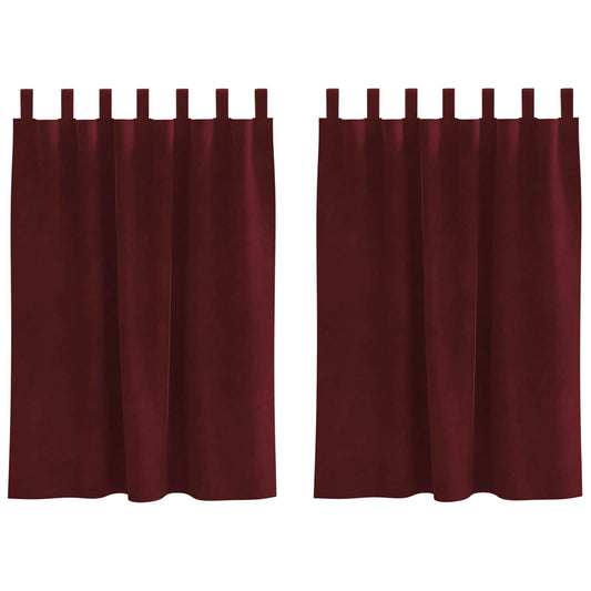 vidaXL Κουρτίνες συσκότισης 2 τμχ. Κόκκινο 140 x 140 cm Βελούδο