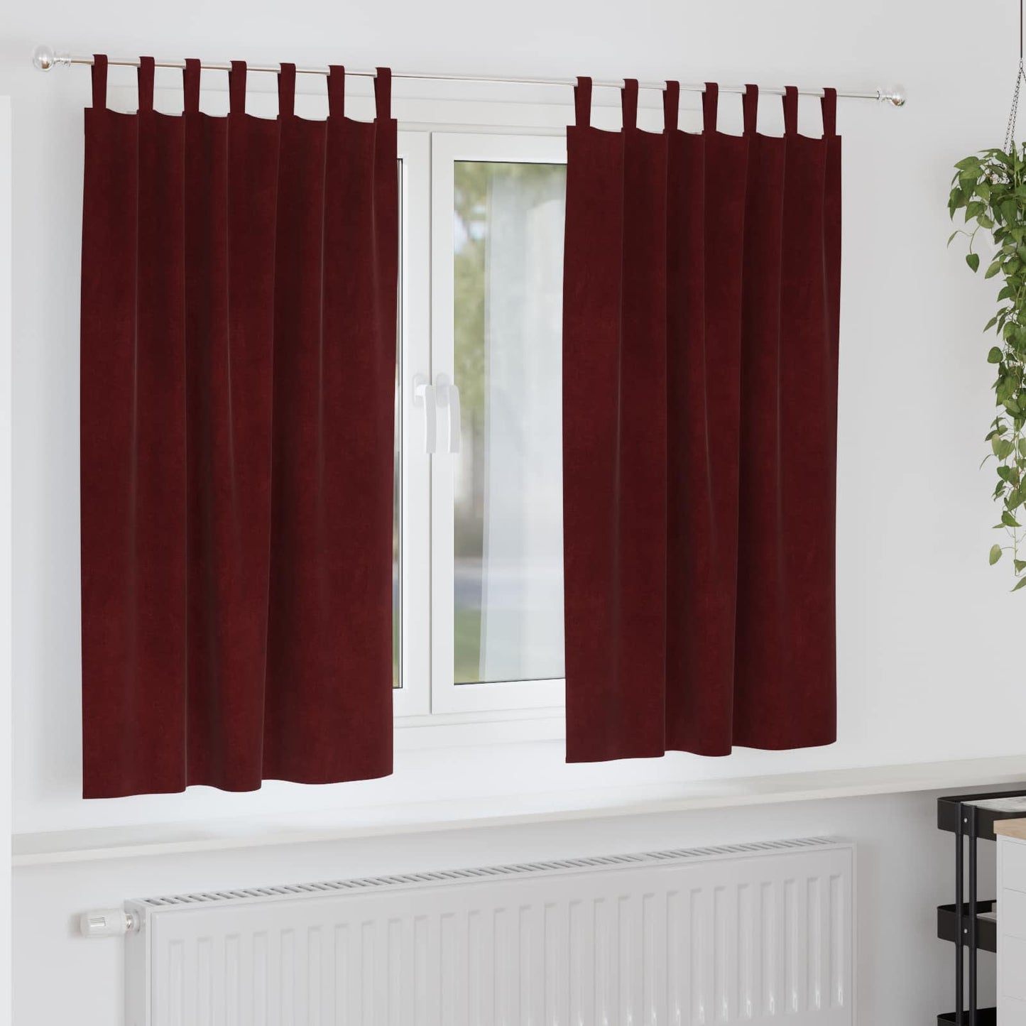 vidaXL Κουρτίνες συσκότισης 2 τμχ. Κόκκινο 140 x 175 cm Βελούδο