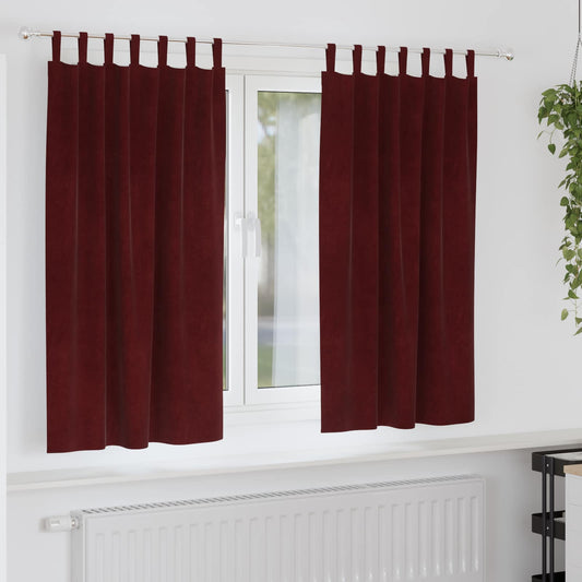 vidaXL Κουρτίνες συσκότισης 2 τμχ. Κόκκινο 140 x 175 cm Βελούδο