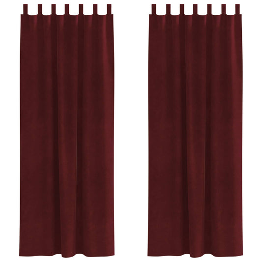 vidaXL Κουρτίνες συσκότισης 2 τμχ. Κόκκινο 140 x 225 cm Βελούδο