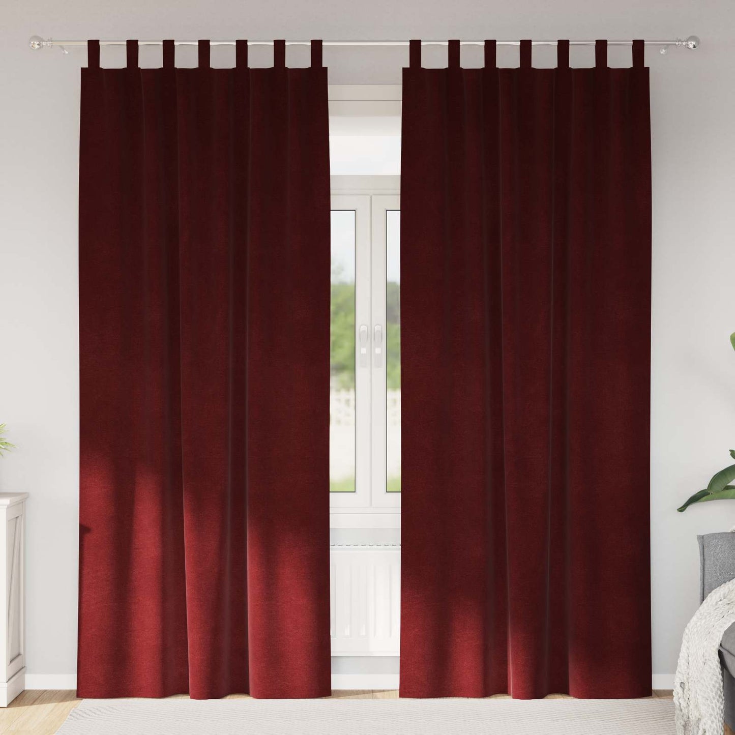 vidaXL Κουρτίνες συσκότισης 2 τμχ. Κόκκινο 140 x 245 cm Βελούδο
