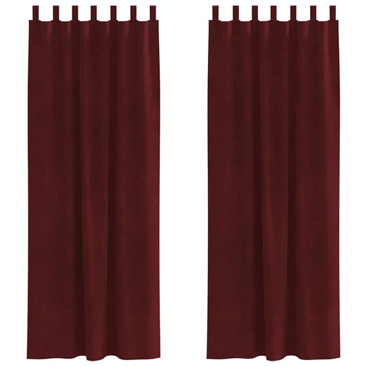 vidaXL Κουρτίνες συσκότισης 2 τμχ. Κόκκινο 140 x 260 cm Βελούδο