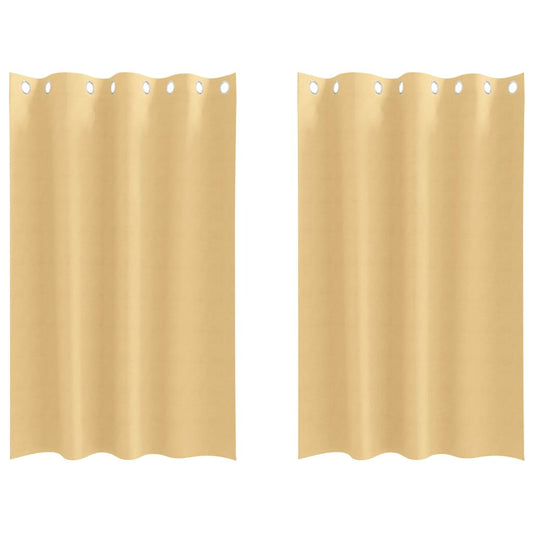 vidaXL Κουρτίνες με κουρτίνες 2 pcs Μπεζ 175 x 140 εκ. Πολυεστέρας